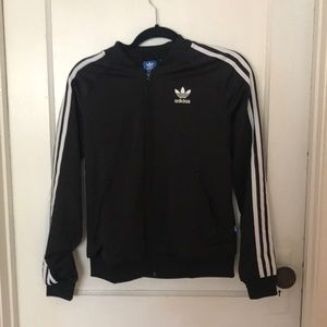 Adidas black zip up track jacket